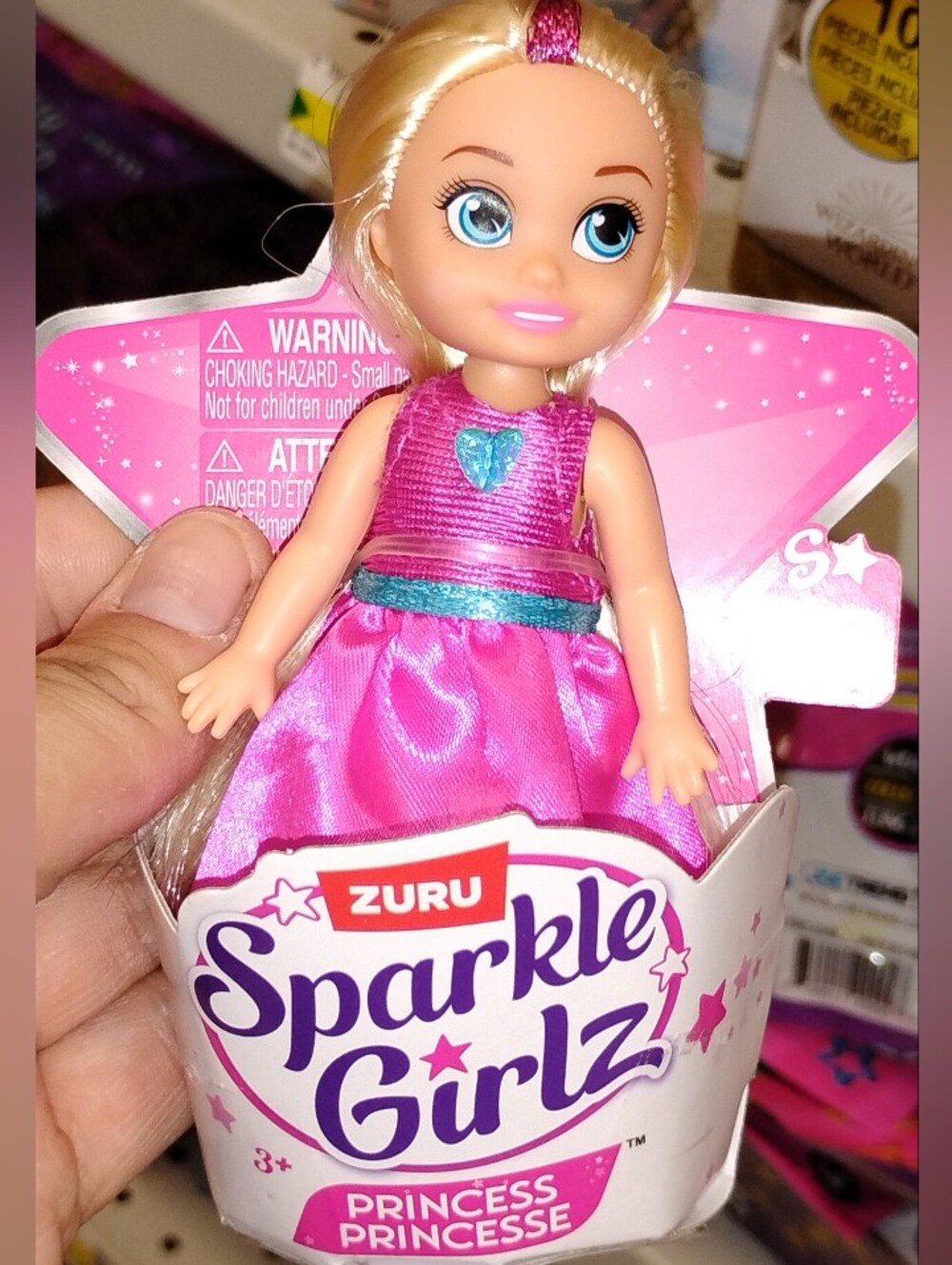 Sparkle Girlz Pink Princess Doll - Sparkling Pink Dress & Blonde with Pink Hair